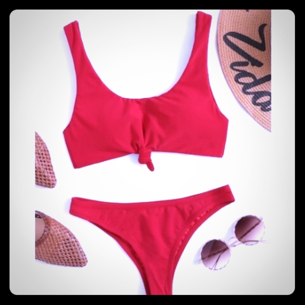 ☀️Front knot bikini👙